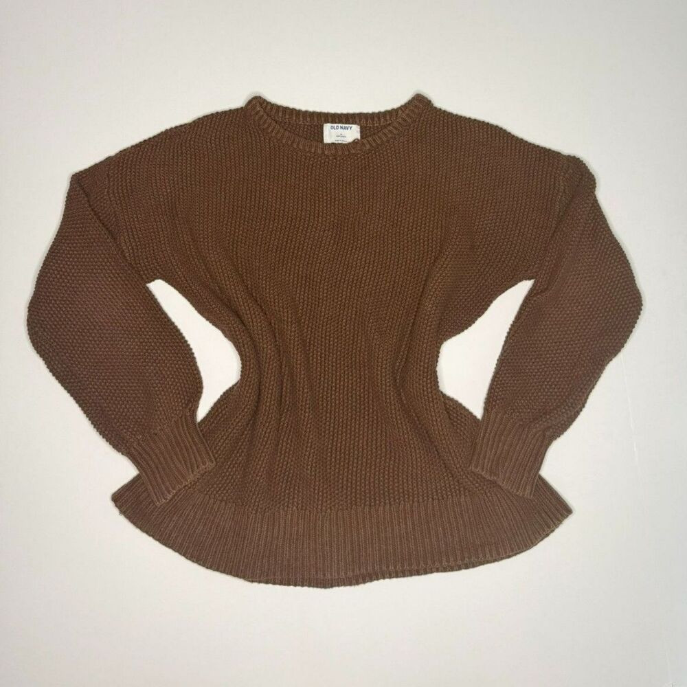 OLD NAVY Women's Coffee Brown 100% Cotton Knit Sweater - S